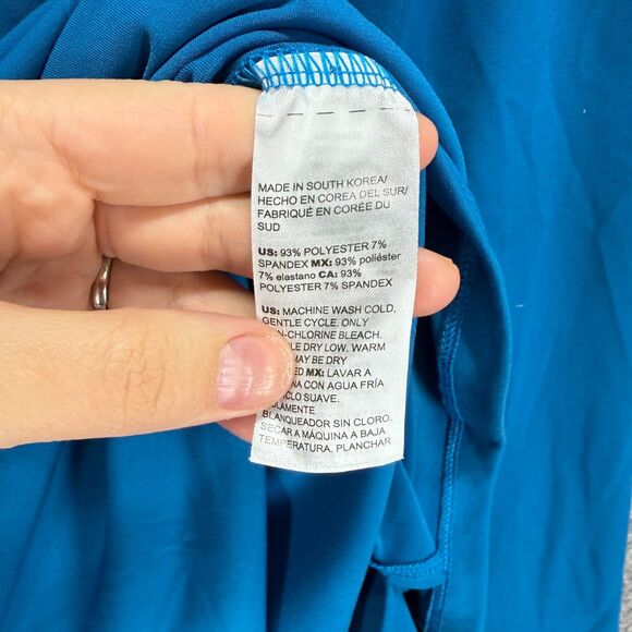 Chico's Blouse Women 00 Blue Long Sleeve Crew Neck Pullover Casual Solid - Picture 4 of 7